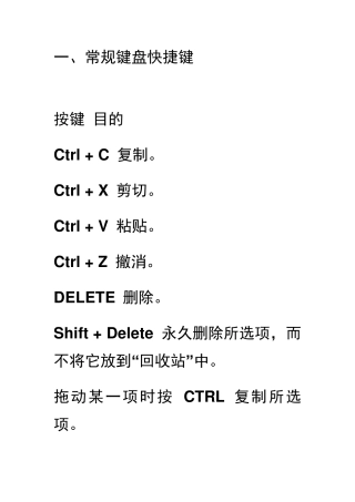 电脑键盘操作大全