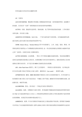 电脑音乐术语