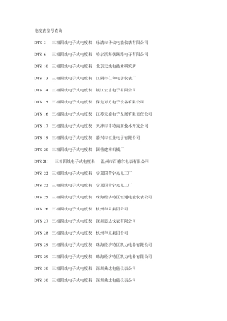 电表型号大全