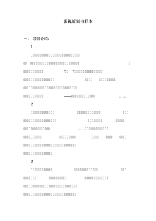 电视剧策划样本