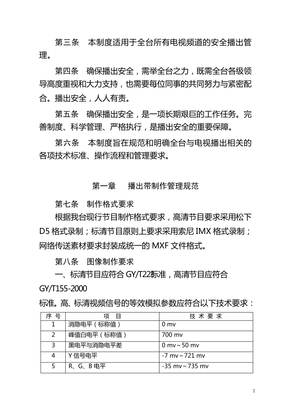 电视台安全播出管理制电视播出规范_第2页