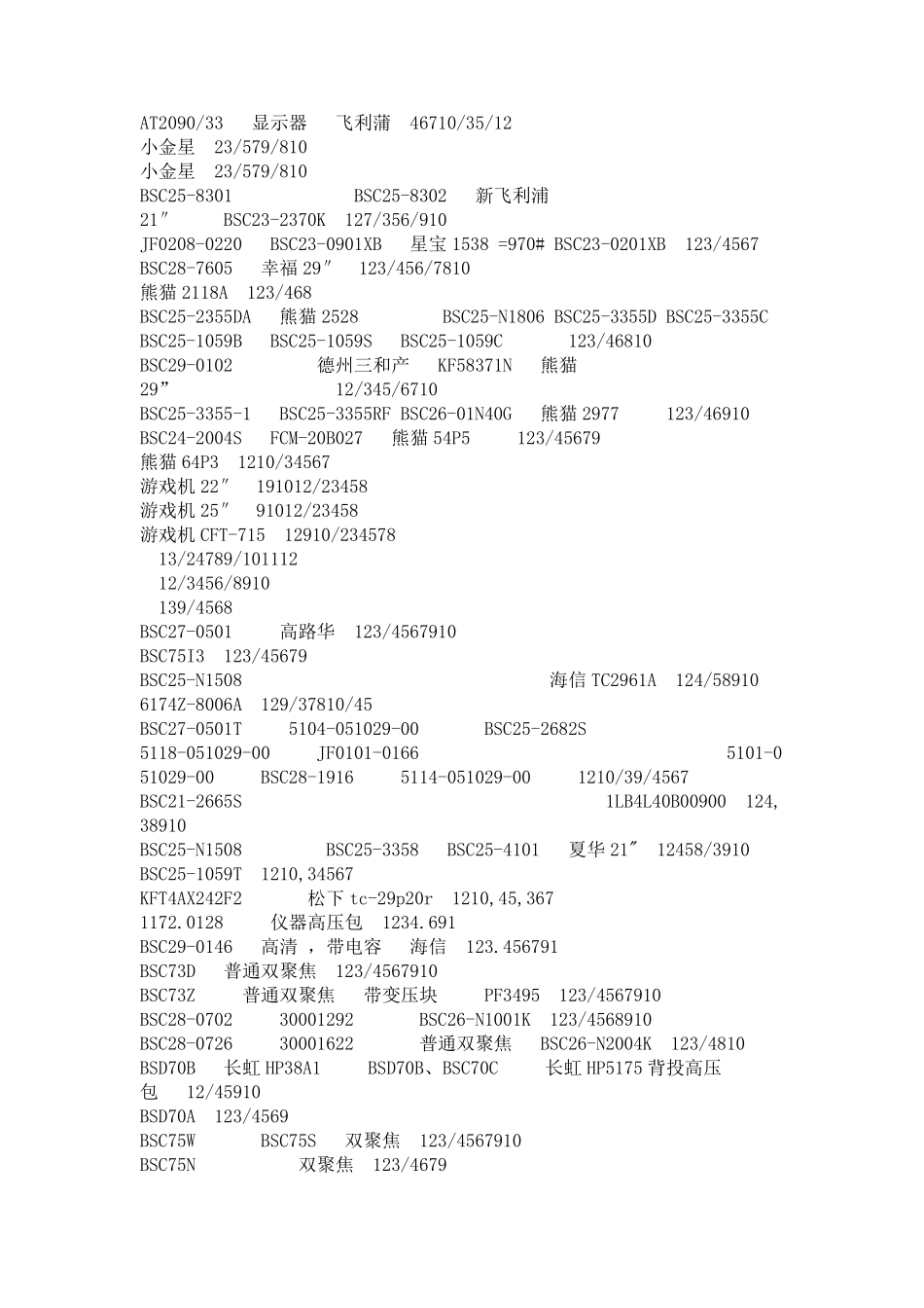 电视高压包型号通脚查询_第3页