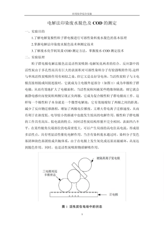 电解法印染废水脱色及COD的测定