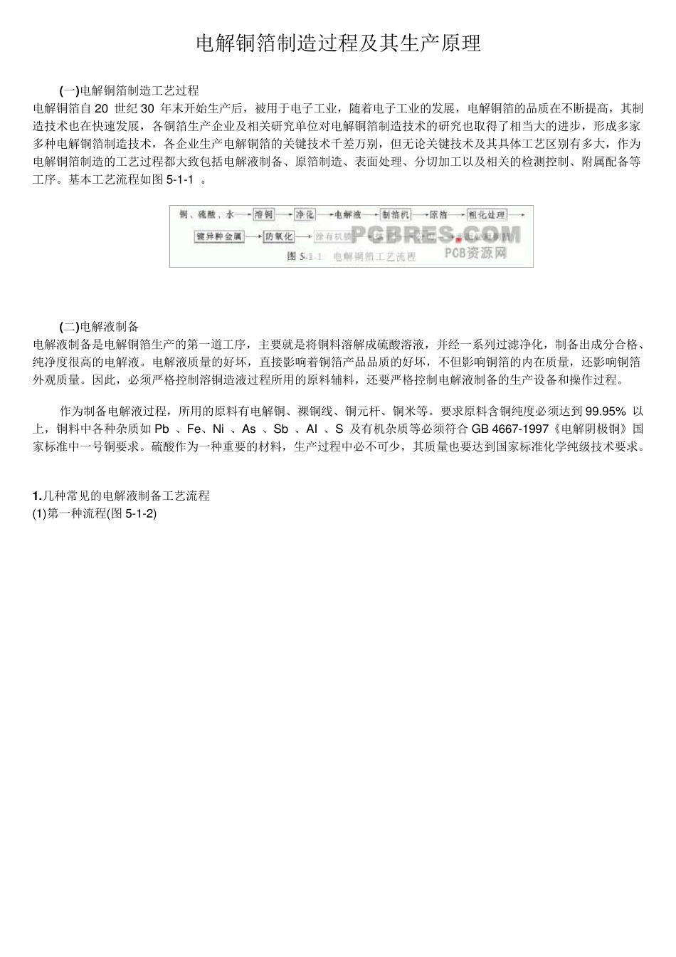 电解铜箔制造过程及其生产原理_第1页