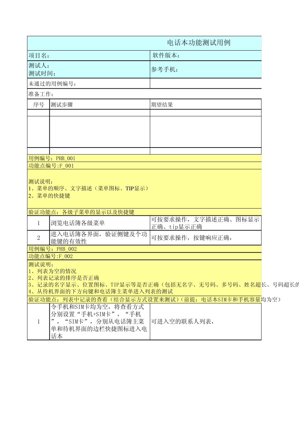 电话簿模块测试用例(p707)_第1页