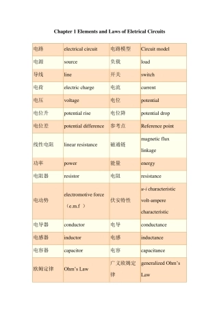 电路专业术语及英文翻译