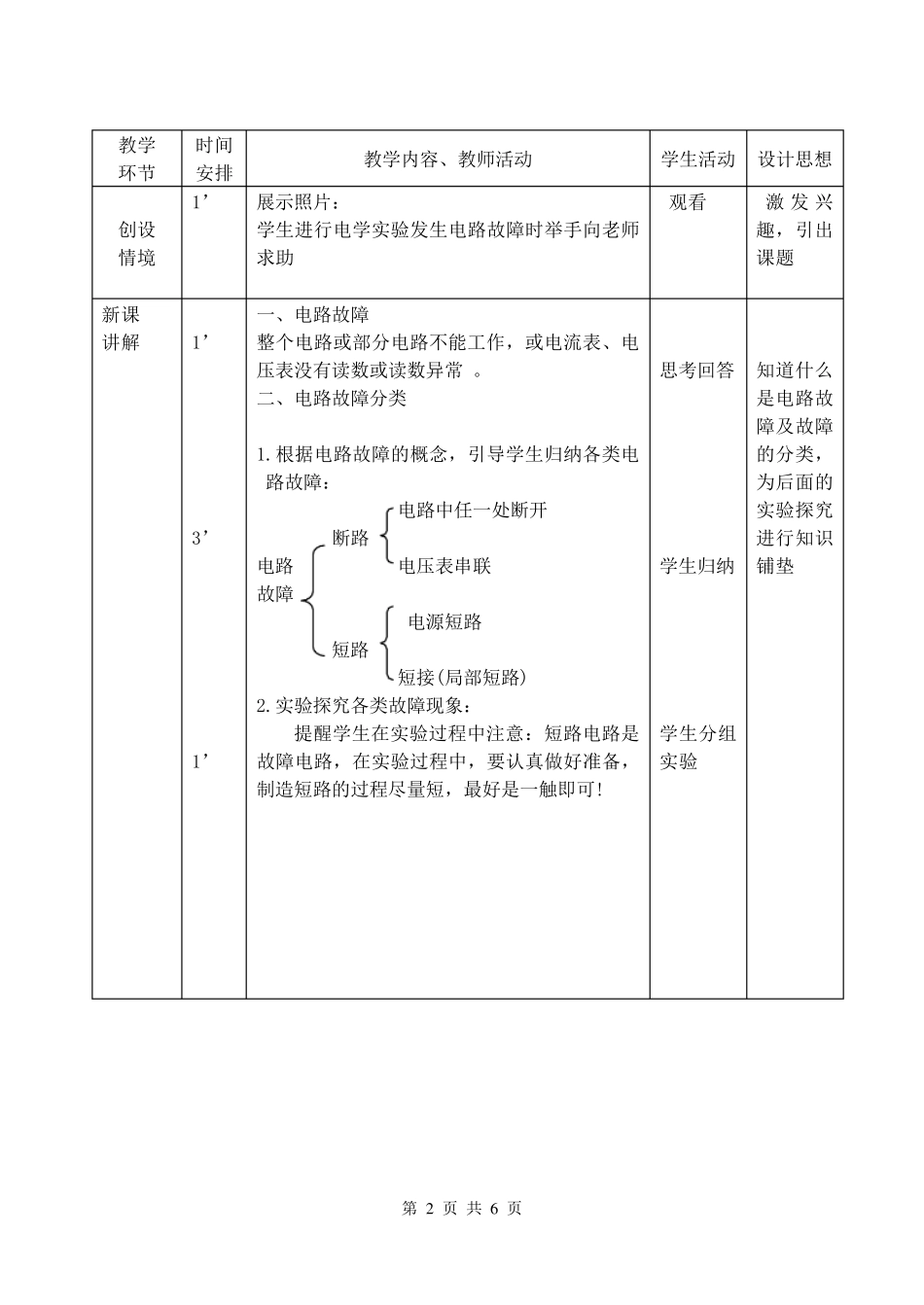 电路故障分析教案_第2页