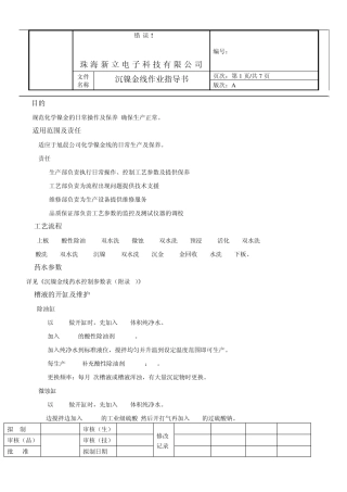 电镀作业指导书