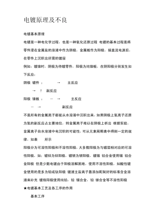 电镀原理及不良