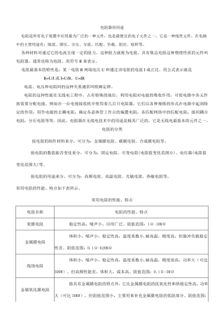 电阻器的用途