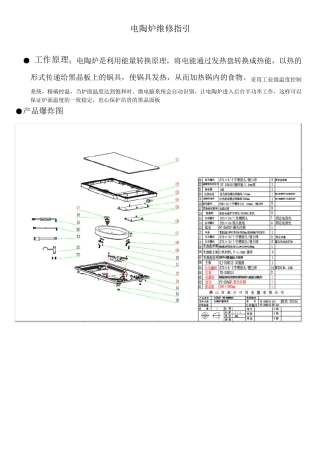 电陶炉VK20H01E维修指引