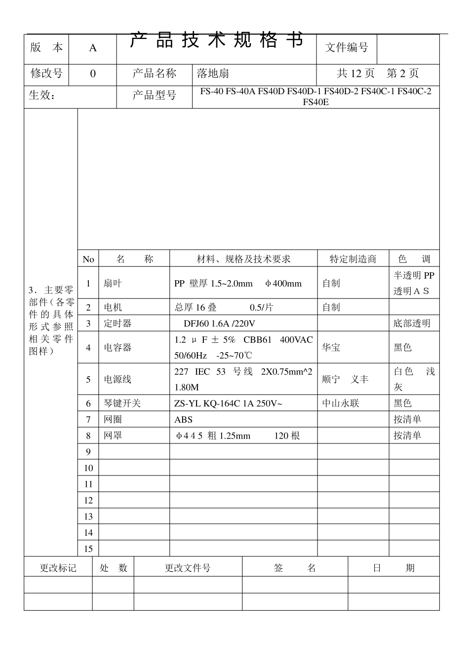 电风扇技术规格书(落地扇)_第3页