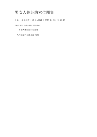 男女人体经络穴位图集