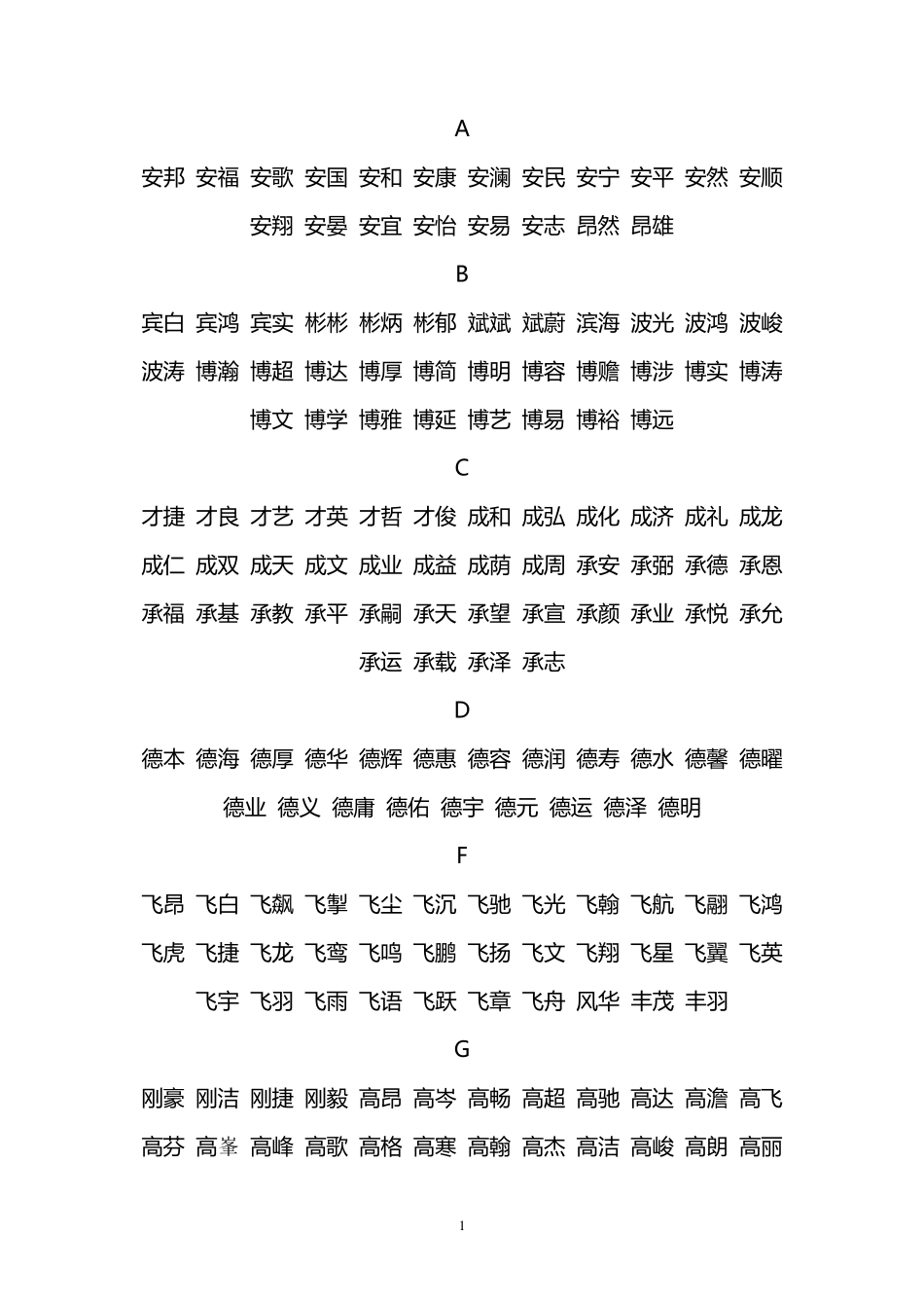 男孩取名字大全：1200个好听的男孩名字_第1页