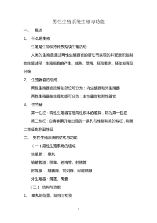 男性生殖系统生理与功能