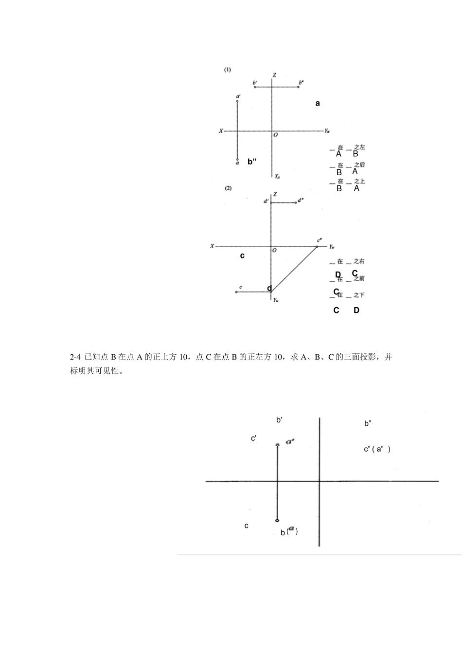 画法几何点线面投影的习题_第2页
