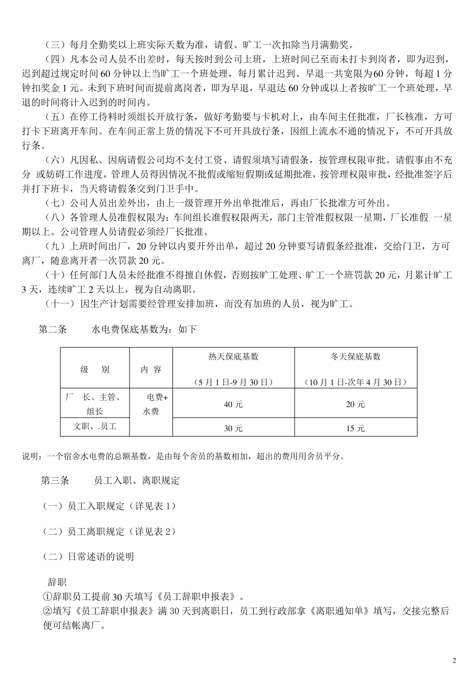 畈田制衣厂规章制度_第2页