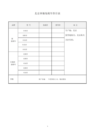 留学生免税车目录