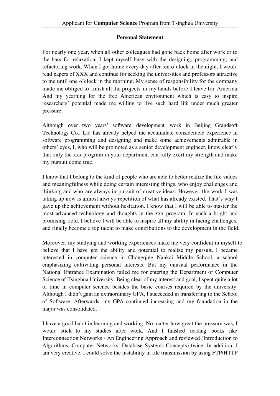 留学申请个人陈述范文_第1页