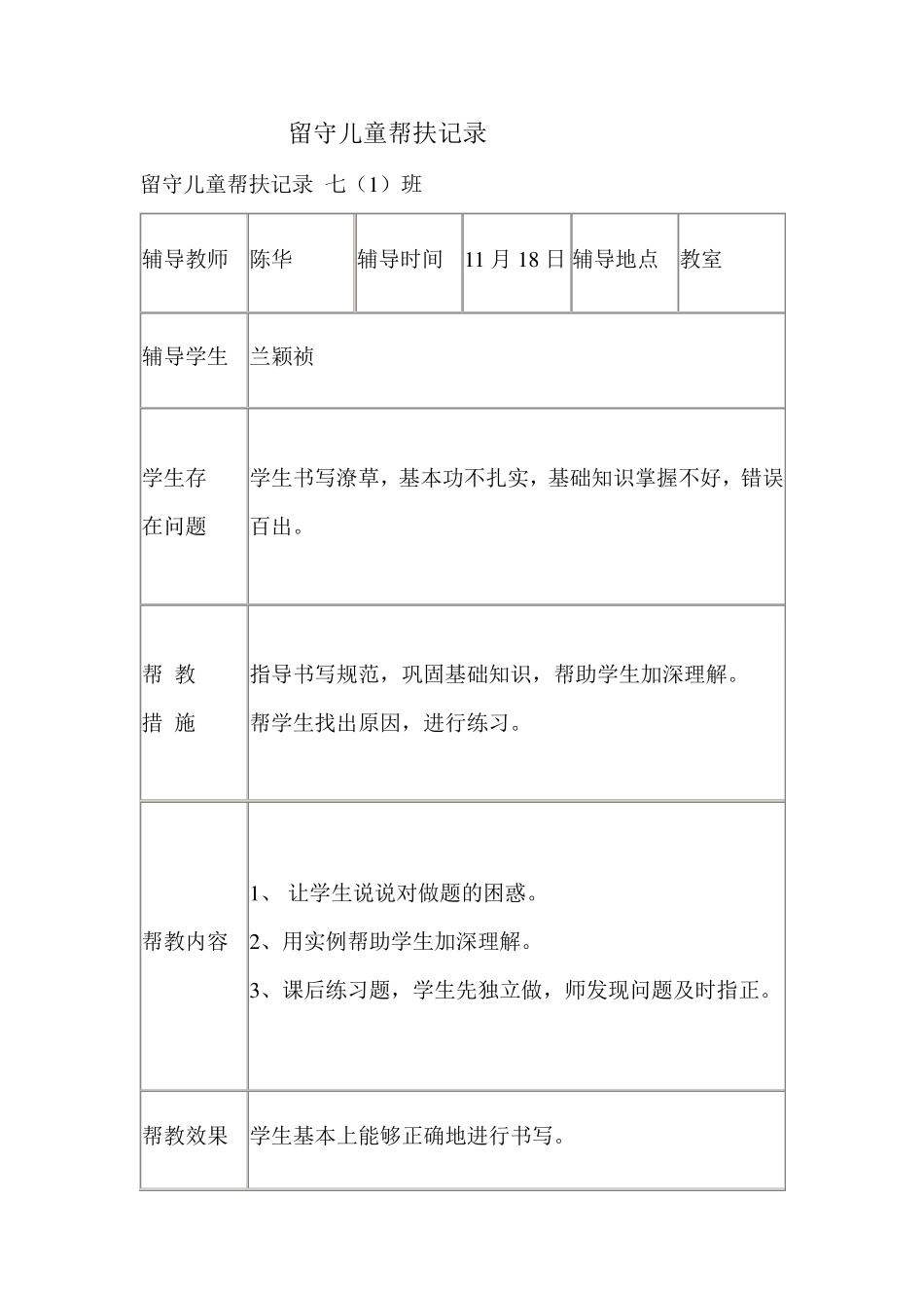 留守儿童帮扶记录_第1页