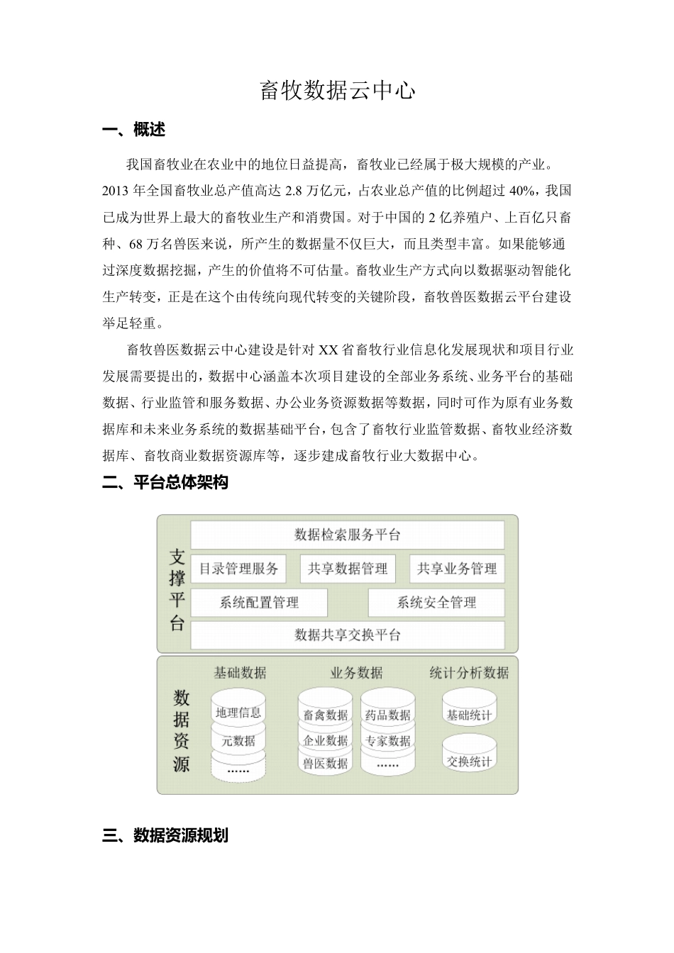 畜牧业数据云中心技术方案_第1页