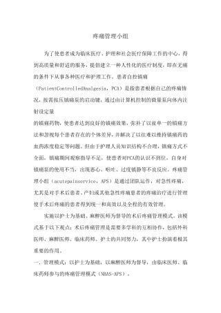 疼痛管理小组
