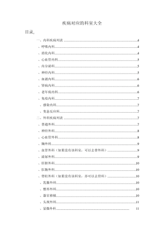 疾病对应的科室大全,让你就医无忧
