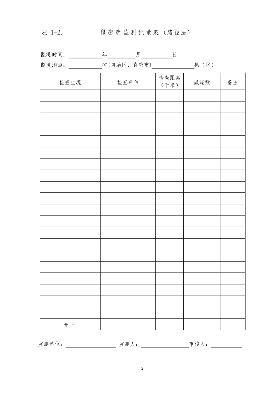 病媒生物监测记录表_第2页