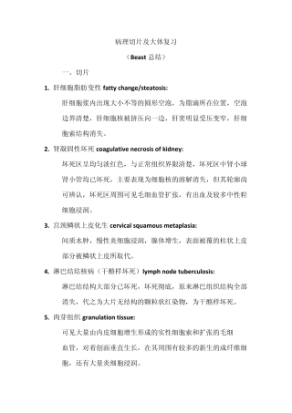 病理切片及大体复习