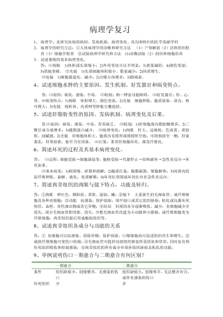 病理学复习材料
