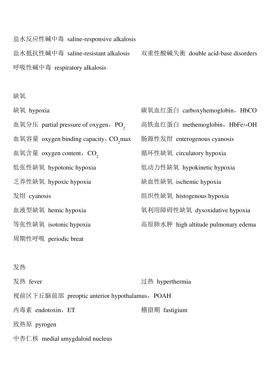 病理生理学名词中英文对照_第2页