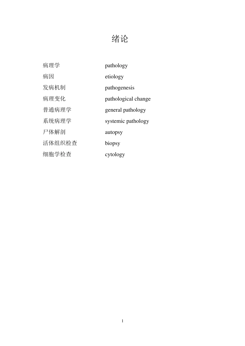 病理英语词汇表_第1页
