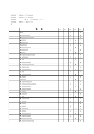 症状自评量表SCL90(自动分析)