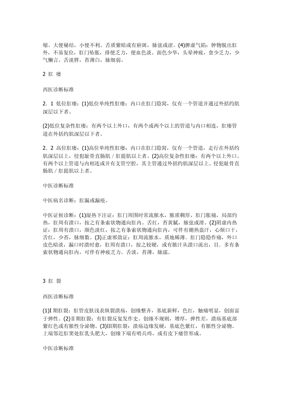 痔、肛瘘、肛裂、直肠脱垂的诊断标准.亚甲蓝应用_第2页