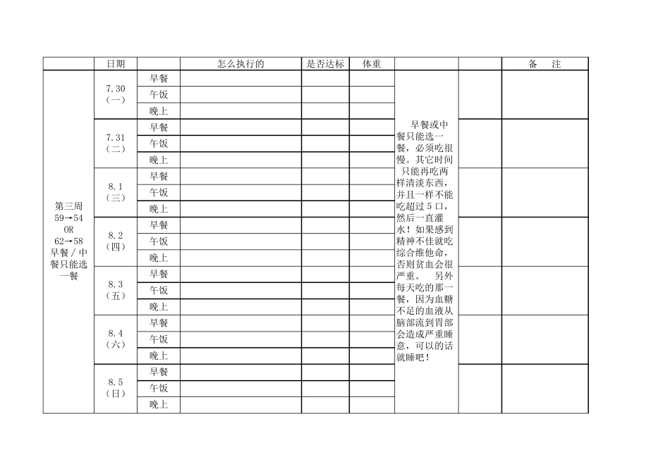 瘦身计划表(饮食篇)_第3页