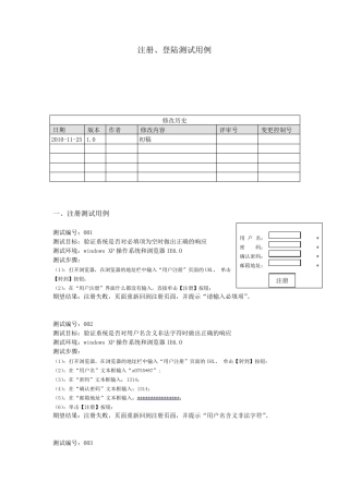 登录、注册功能的测试用例设计