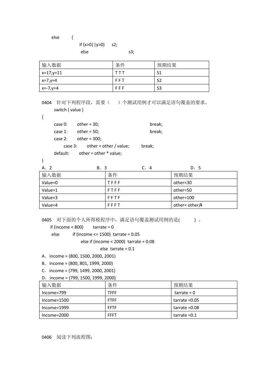白盒测试习题_第2页