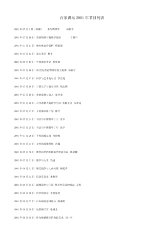 百家讲坛节目单__截至20160620