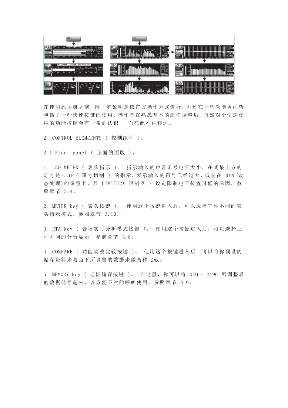 百灵达音频处理器说明书DEQ2496_第2页