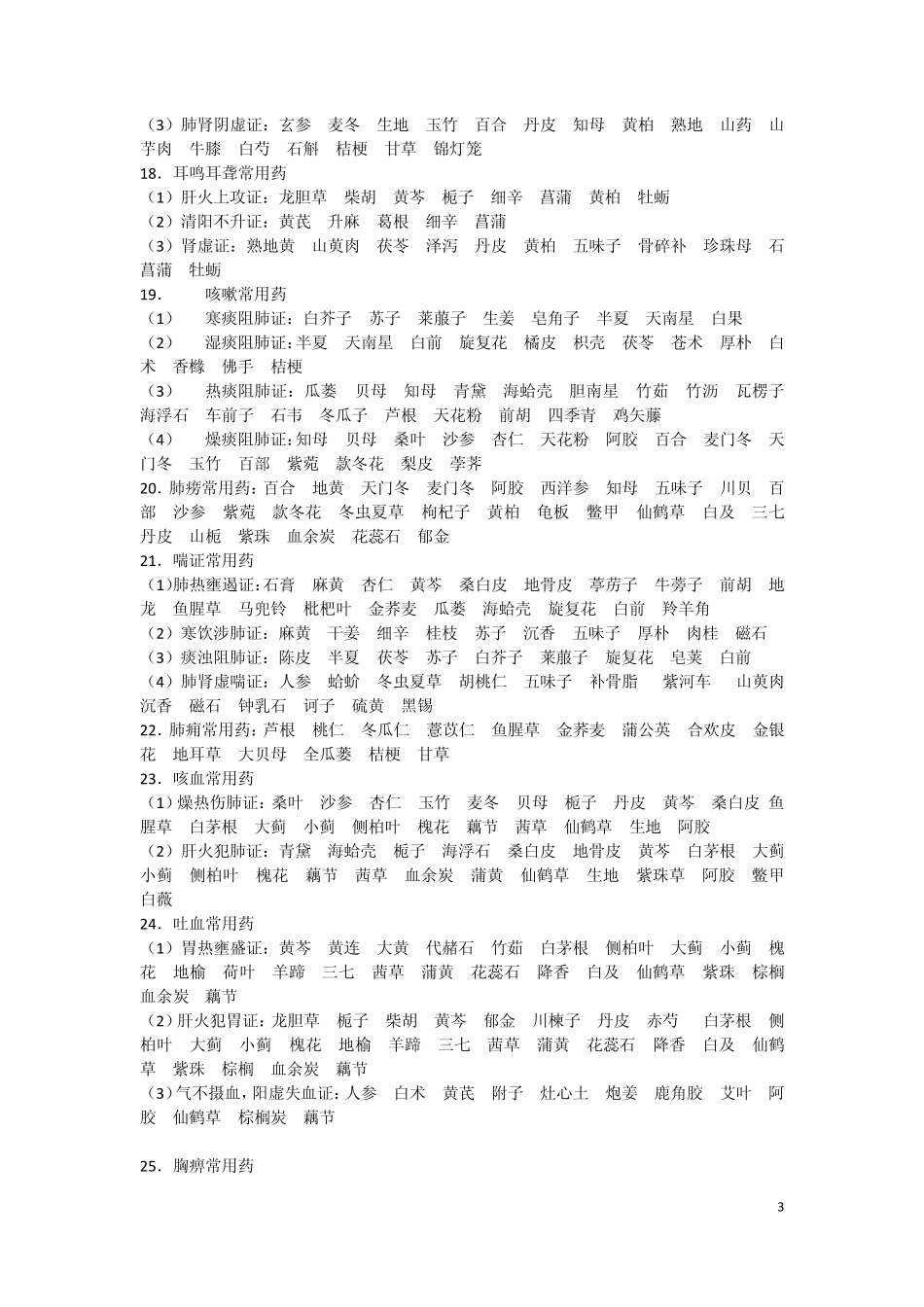 百种病症用药及中成药主治_第3页