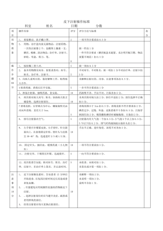 皮下注射操作标准