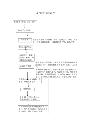 皮内注射操作及评分标准