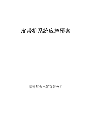 皮带机系统应急预案