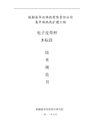皮带秤规范书(3标段)