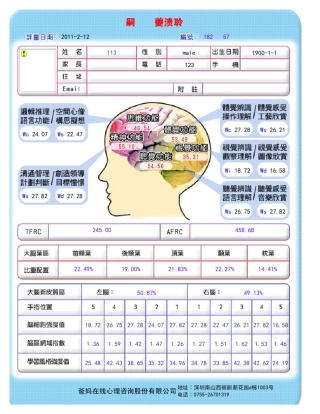 皮纹测试报告