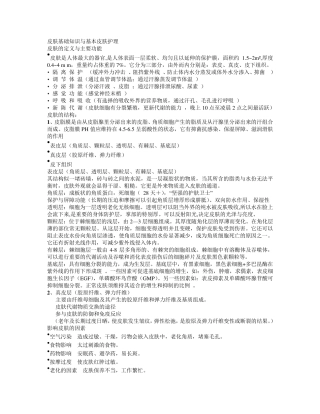 皮肤基础知识与基本皮肤护理