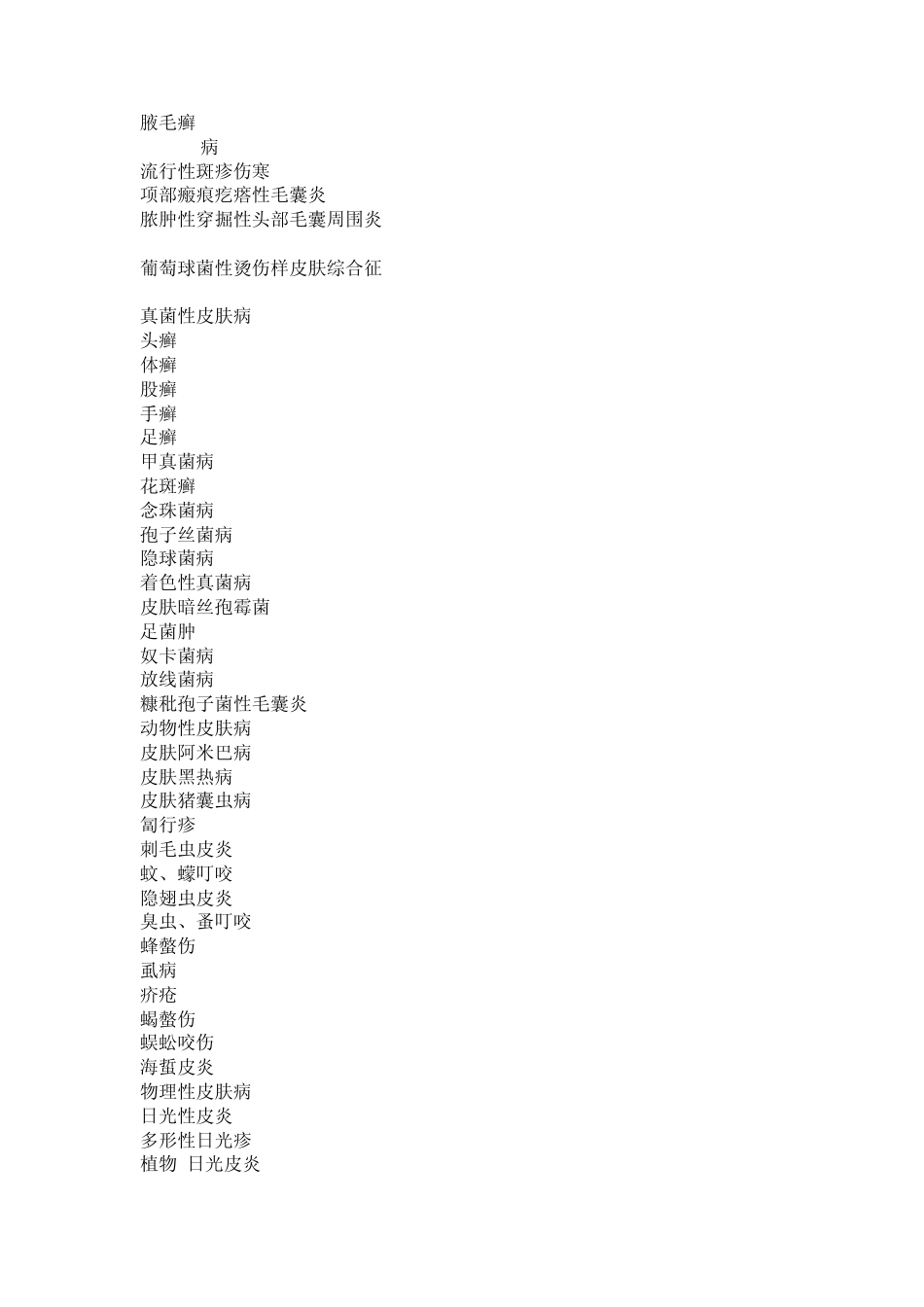 皮肤病英文单词_第2页