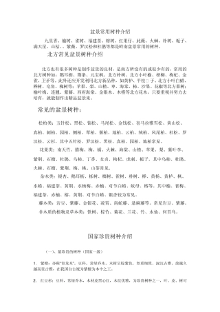 盆景常用树种介绍