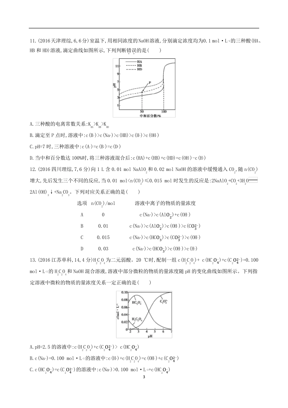 盐类的水解测试题及答案_第3页