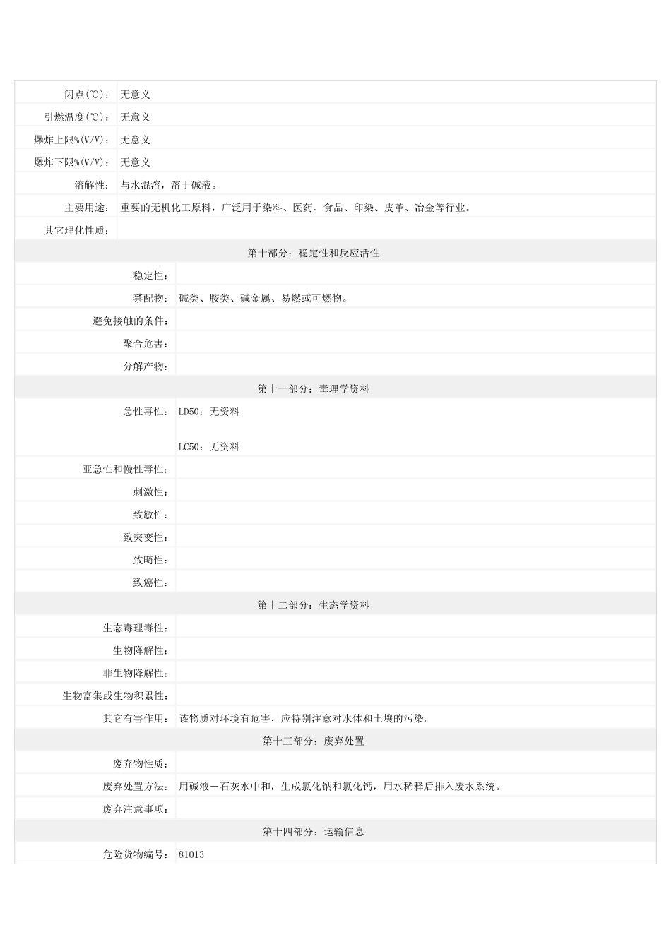 盐酸MSDS安全技术说明书_第3页